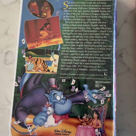 Aladdin + Return of Jafar + King of Thieves - Disney VHS black diamond -3 Movies - Picture 6 of 10